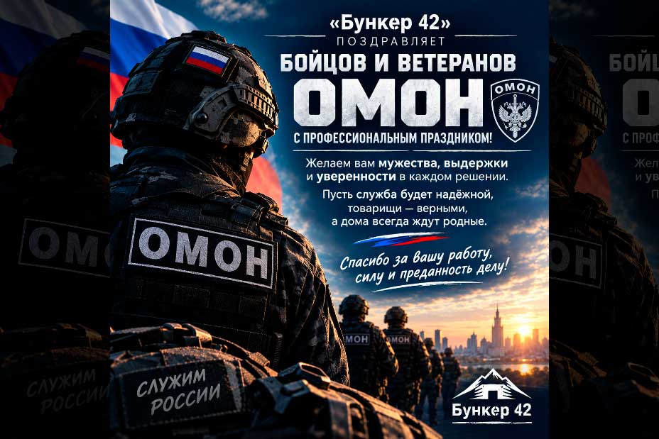 Бункер-42 на Таганке «Бункер 42» поздравляет бойцов и ветеранов ОМОН